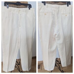 Polo Ralph Lauren Men's Classic Cream Silk Linen Chinos 35 X 30